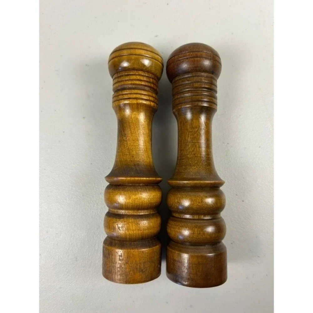 Vintage Woodcrest by Styson Wooden Salt and Pepper Shaker Set Made in Japan‎ MCM